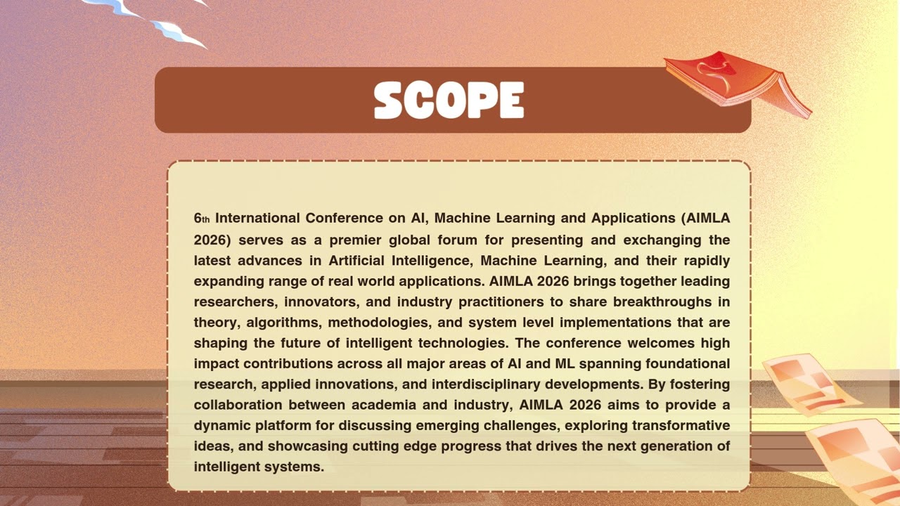 6th International Conference on AI, Machine Learning and Applications (AIMLA 2026)