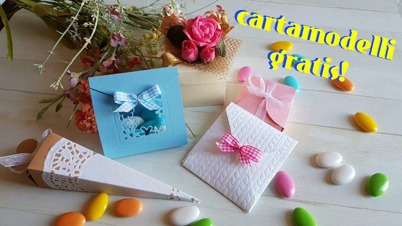 SCATOLINE BOMBONIERE PORTACONFETTI fai da te: 6 IDEE (2020) cartamodelli gratis da scaricare