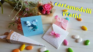 SCATOLINE BOMBONIERE PORTACONFETTI fai da te: 6 IDEE (2020) cartamodelli gratis da scaricare