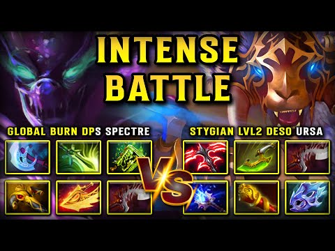 INTENSE CARRY BATTLE | 110K DAMAGE GLOBAL BURN DPS SPECTRE VS. STYGIAN LVL2 DESOLATOR SPECTRE DOTA 2