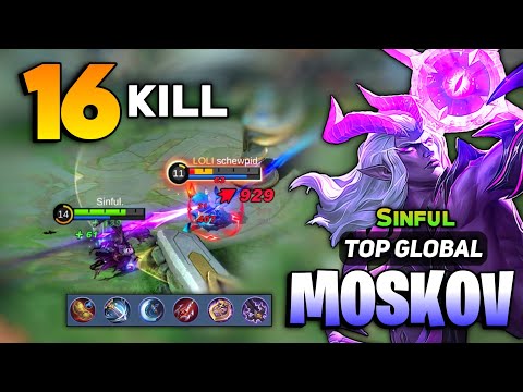 Brutal Spear Hyper Moskov 16 Kills! [ Top Global Moskov Best Build 2022 ] By Sinful - Mobile Legends