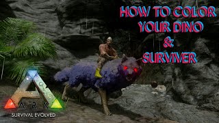 ARK SURVIVAL EVOLVED MOBILE HOW TO COLOR YOUR DINO AND YOUR SURVIVER