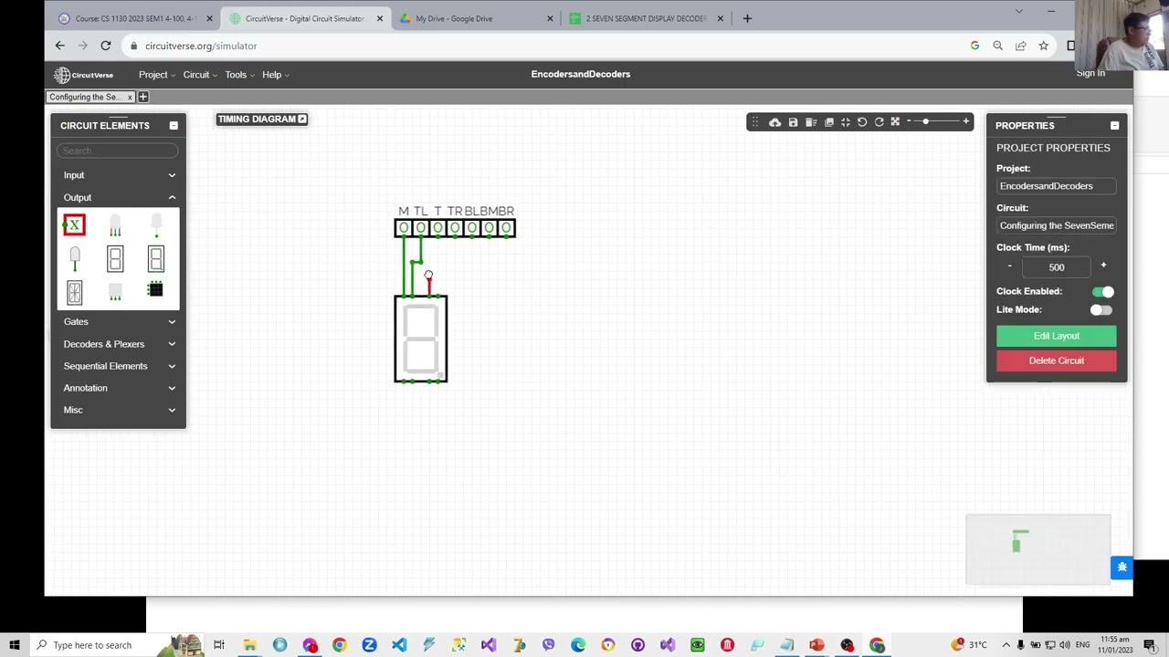 08 Configuring the 7 Segment Display in Circuitverse