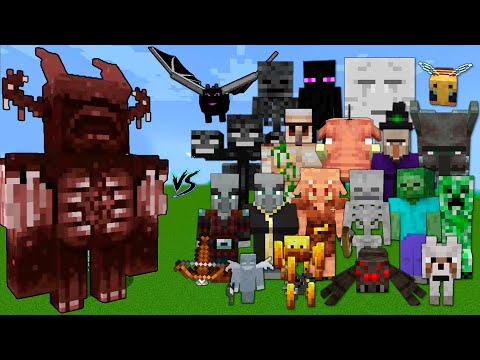 Bulky Warden vs All mutant creatures in Minecraft - Bulky Warden vs Mutant mobs