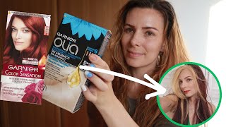 Trying to do the most at home with box dye // Garnier Color Sensation 6.60 & Garnier Olia Max Bleach