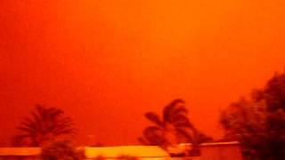 Broken Hill comes over pitch black during a dust storm Broken Hill comes over pitch black during a dust storm