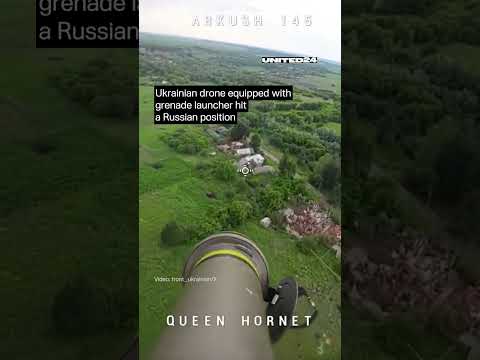 Ukrainian Drone Equipped With Grenade Launcher Hit Russian Position #warinukraine #drone