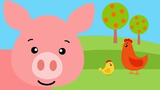 Odgłosy zwierząt dla dzieci  - bajki po polsku - Farma