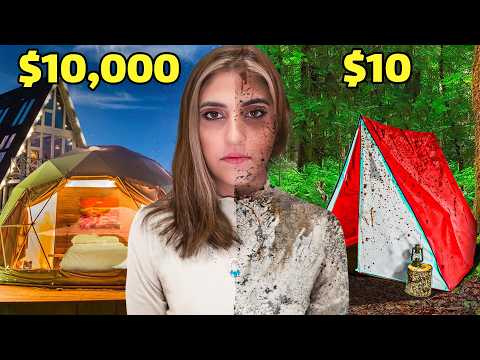 I Survived $10 VS $10,000 Camping!