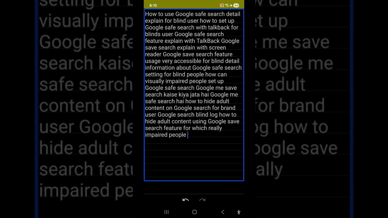 Watch this important setting before searching on Google for blind safe search setting with Google