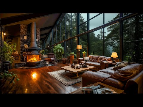Cozy Rainy Day Retreat - Complete Forest Cabin Serenity with Crackling Fireplace Ambience 🌧️🏡🔥