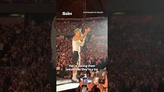 Moment rapper stops concert to berate mum who brought BABY to gig