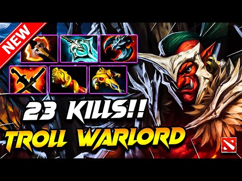Dota 2 TROLL WARLORD Gameplay | (x23 Kills) Troll Warlord DOTA 2 Carry Build Pro Gameplay 7.40