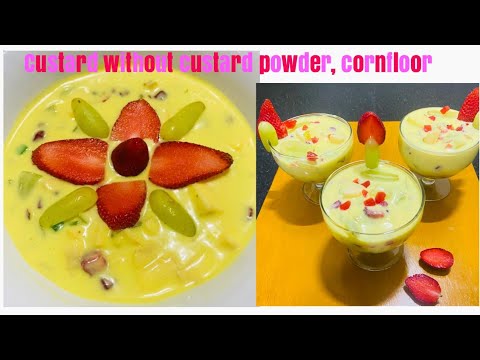 Fruit custard recipe without custard powder and corn flour|Aahar tantra