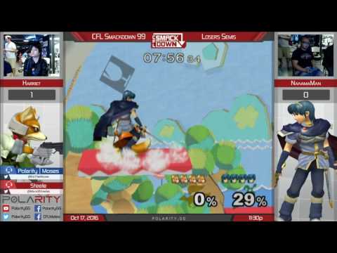 CFL Smackdown 99 Melee - Harriet (Fox) vs NakakaMan (Marth) - Losers Semis