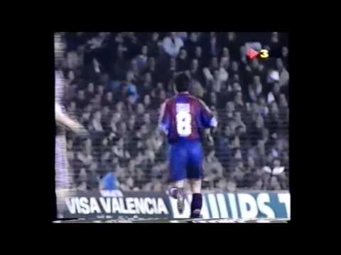 Guillermo Amor marca el gol 4.000 en Liga del FC Barcelona. Año 1996