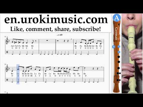 Recorder lessons (G.) Axel F - Crazy Frog Sheet Music Tutorial um-i352