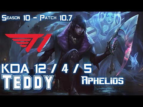 T1 Teddy APHELIOS vs MISS FORTUNE ADC - Patch 10.7 KR Ranked