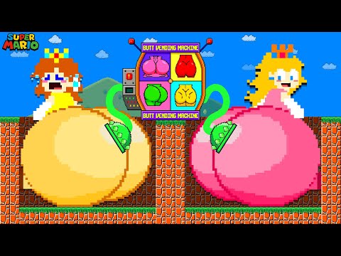 Peach and Daisy Choose Big Butts from the Butt Vending Machine | Super Mario Bros. wii