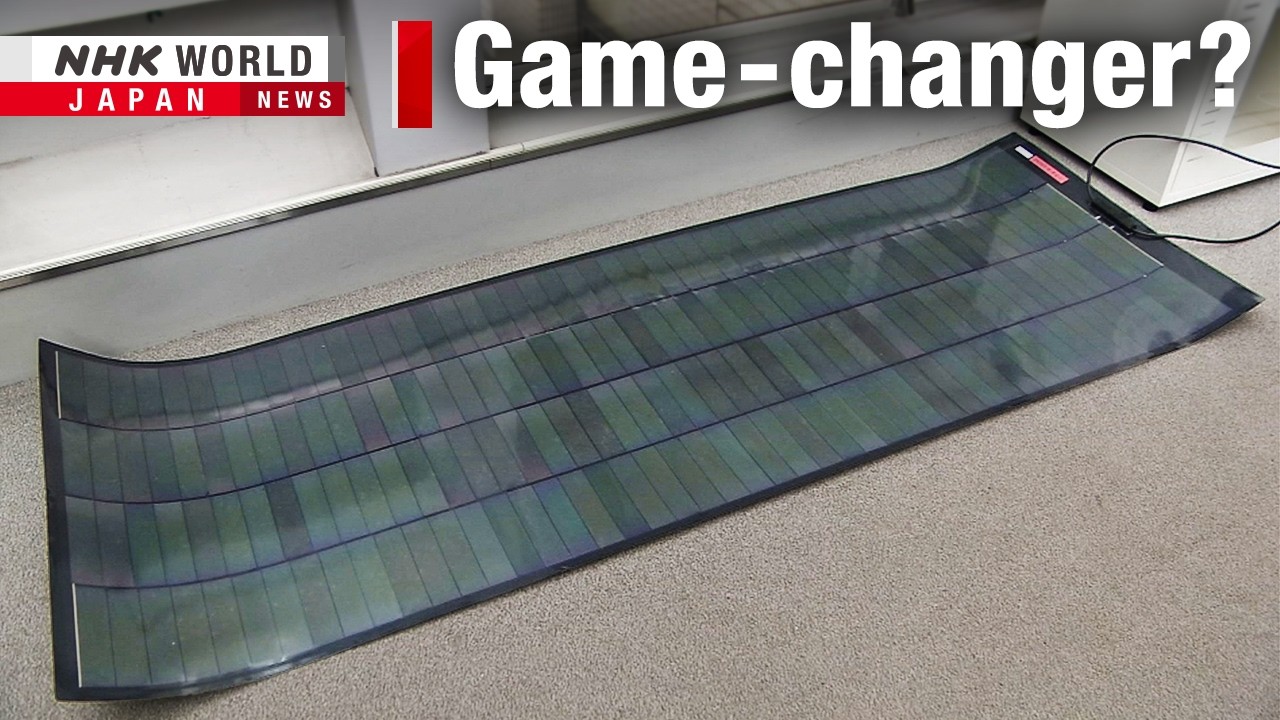 Lightweight flexible solar panel being installed in Niigata, Japan