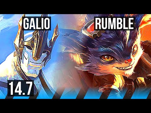 GALIO vs RUMBLE (MID) | 3/1/9, 700+ games | KR Master | 14.7