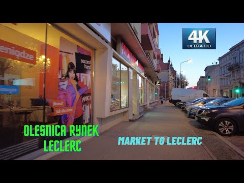4k Olesnica  Rynek i okolice | Olesnica Market to Leclerc walk tour.[february 2022]