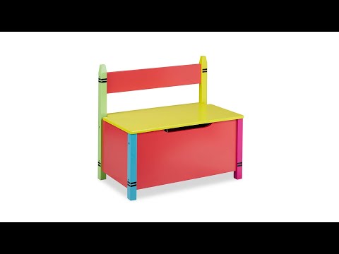 Banquette de rangement pour enfants Vert - Rouge - Jaune - Bois manufacturé - 60 x 55 x 35 cm