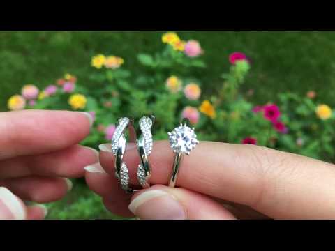 Swirl Pave Set Ring Guard Enhancer - TwoBirch RG230-G