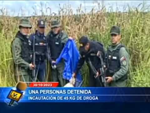 En Las Mercedes del Llano del estado Guárico fueron incautadas 45 kilos de droga