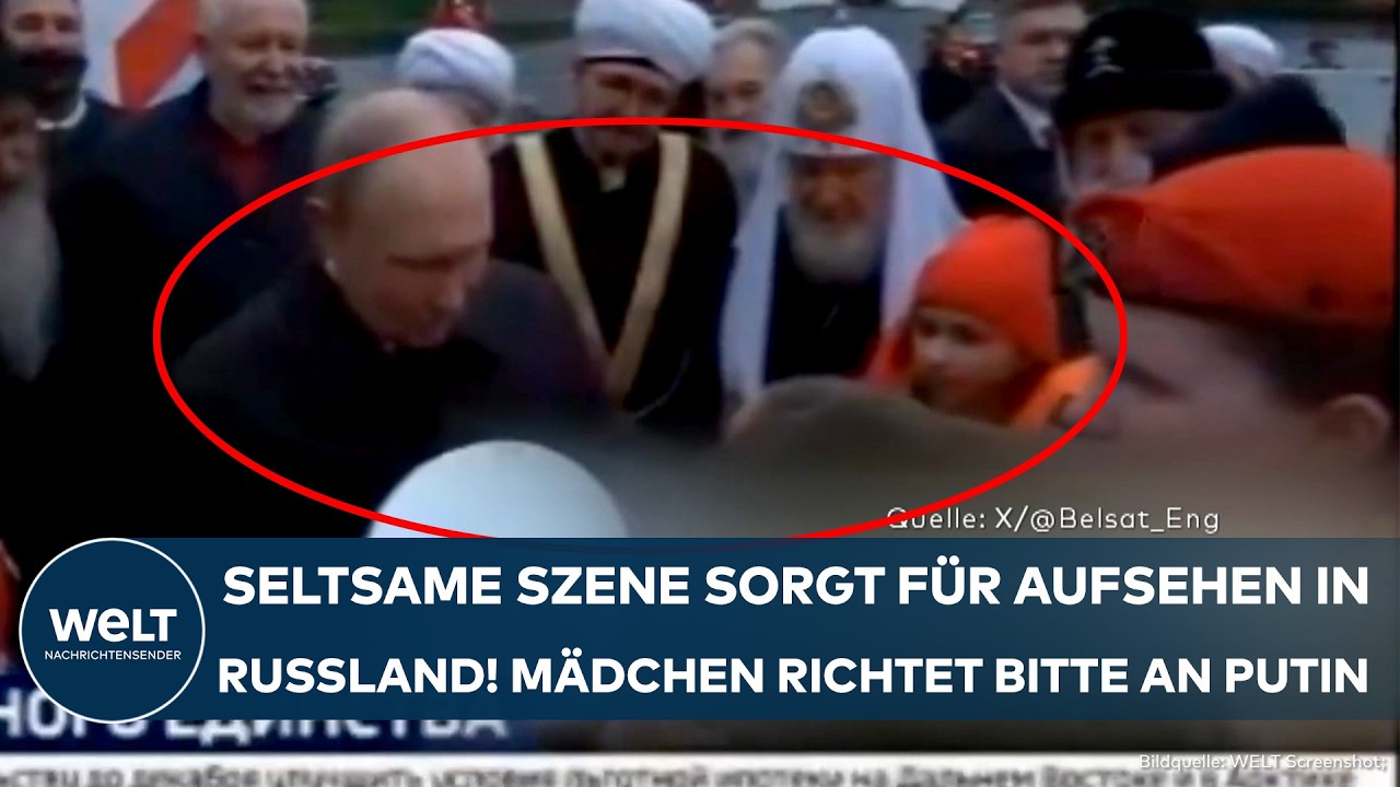 UKRAINE-KRIEG: Seltsame Szene sorgt für Aufsehen! Mädchen richtet ungewöhnliche Bitte an Putin