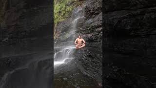 preview picture of video 'Talakona waterfalls meditating and relax while doing yoga on the rock between wate'