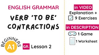Mastering Verb To Be Contractions Made EASY for A1 Beginners