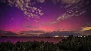 Aurora Australis Zuiderlicht gezien vanuit Melbourne, AustraliÃ« Een G4 geomagnetische storm 23e