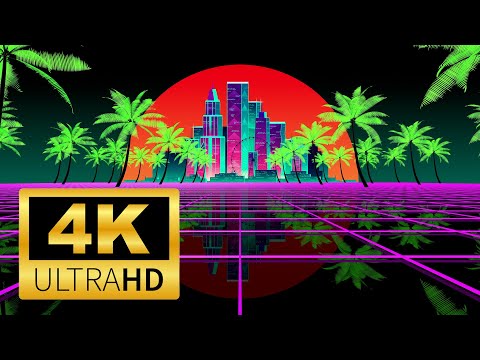 Free 4K Neon 80s Palms Retro Background Video #sunset #retro #80s #90s #vintage #palms #background