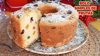BOLO SIMPLES DE FRUTAS - BOLO NATALINO