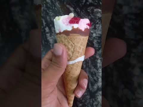 KWALITY WALLS CORNETTO STRAWBERRY AND VANILLA CONEICECREAM #cornetto #qwalitywalls