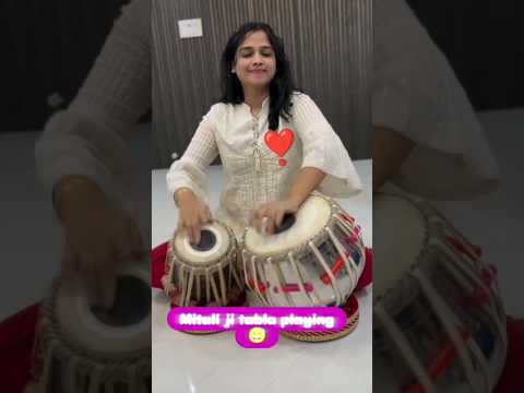Mitali ji tabla playing teen Taal lagi 😊😅❣️#girltabkaplaing#tablaustad #tabkavideo#viralshorts