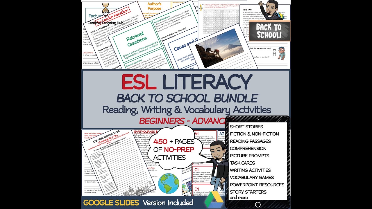 ESL Literacy Bundle: Differentiated Reading, Writing & Vocabulary Activities