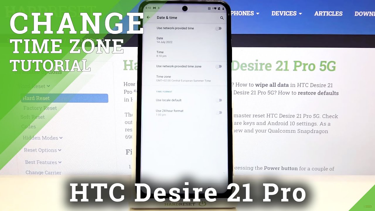 How to Change Date & Time in HTC Desire 21 Pro 5G – Manage Time Settings