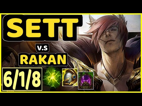 KABBIE (SETT) vs RAKAN - 6/1/8 KDA BOTTOM SUPPORT CHALLENGER GAMEPLAY - KR