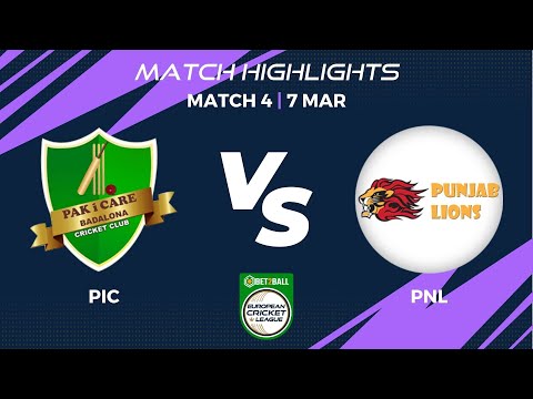 Match 4 - PIC vs PNL | Highlights | Bet2Ball European Cricket League Day 1, Group E |ECL22|ECL22.100
