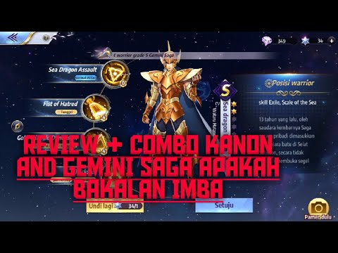 SEA DRAGON KANON Review skill And Combo With gemini saga || Saint seiya awakening Indonesia