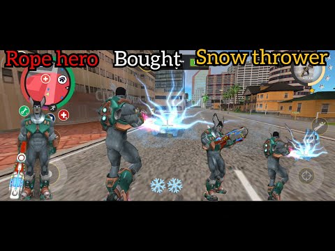 Rope hero bought new snow thrower gun 😱❄️ Rope hero vice town 🥰💞
