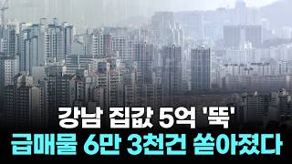 강남 집값 5억 '뚝'…급매물 6만 3천건 쏟아졌다