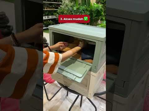 Gambar Stora Hako Kotak Penyimpanan Lipat 50 Liter - Krem Beige