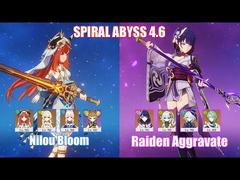 C0 Nilou Bloom & C0 Raiden Aggravate | Spiral Abyss 4.6 | Genshin Impact
