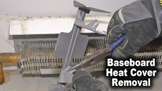 How to Remove Hot Water Baseboard Heat Enclosure | No Cutting Pipes! | The Fixer Clips
