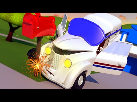 Tom der Abschleppwagen - Peter das POSTAUTO VERSCHLÄFT auf der Strasse!  - Cartoons für Kinder 🚓 🚒