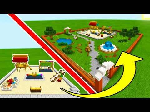 Minecraft Tutorial: How To Make A Park With a Playground "2019 City Tutorial"