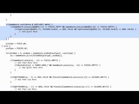 Programming A Chess Engine In Pure Javascript Part 24 - Move Generation #3 - Castling